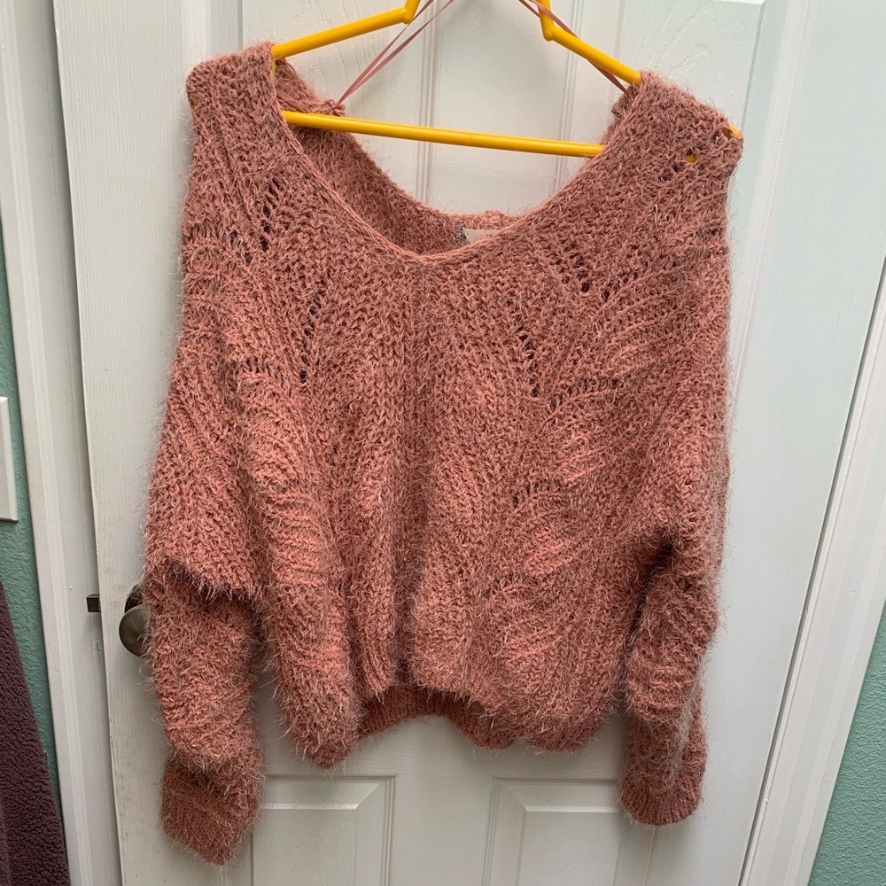 Oversized fuzzy sweater